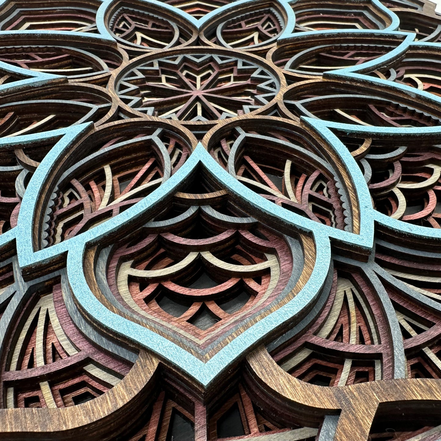 Wood Mandala Blue Quartz