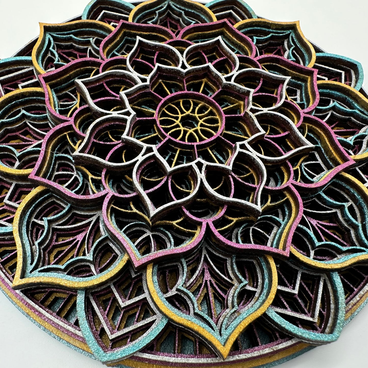 Wood Flower Mandala Ornament