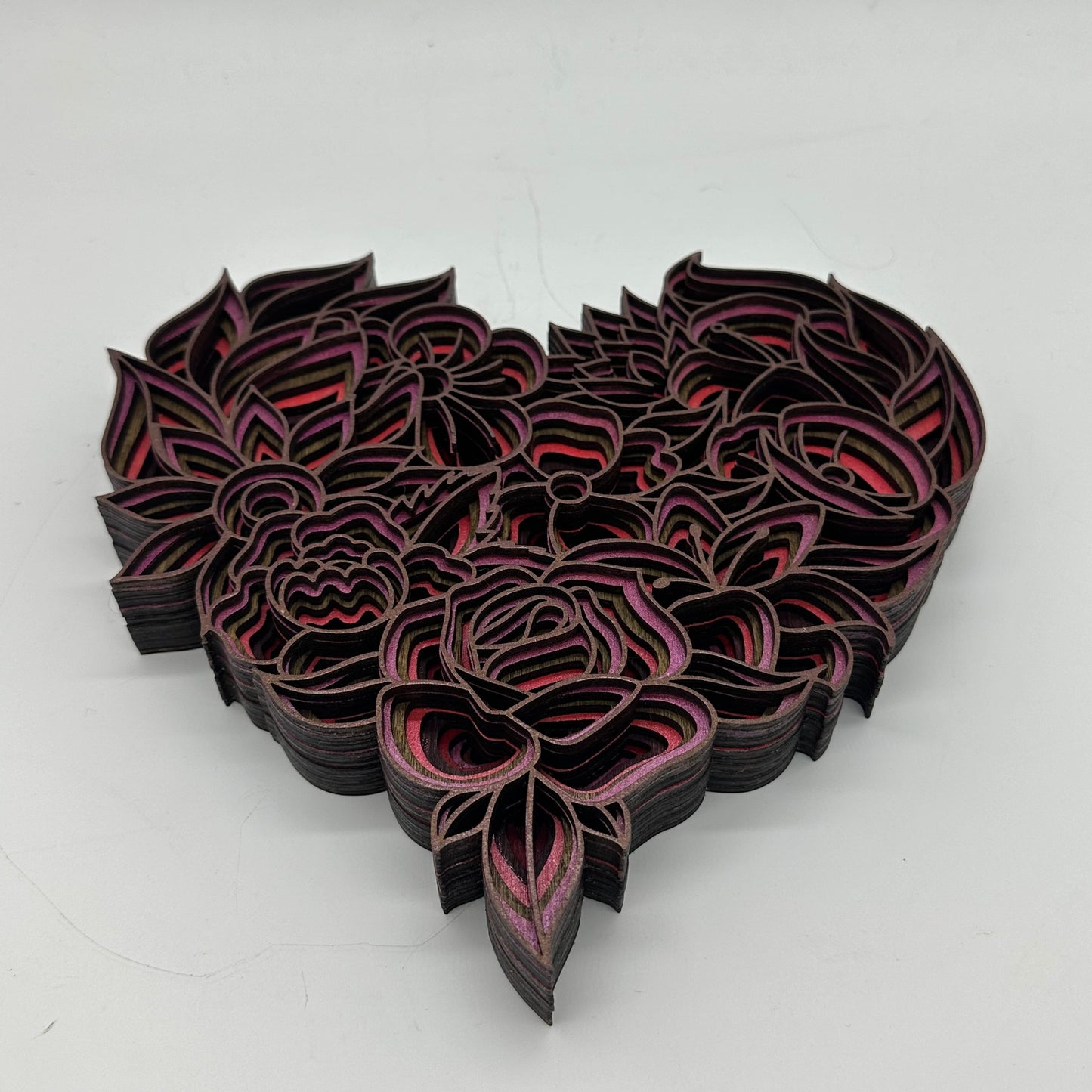 Wood Floral Heart