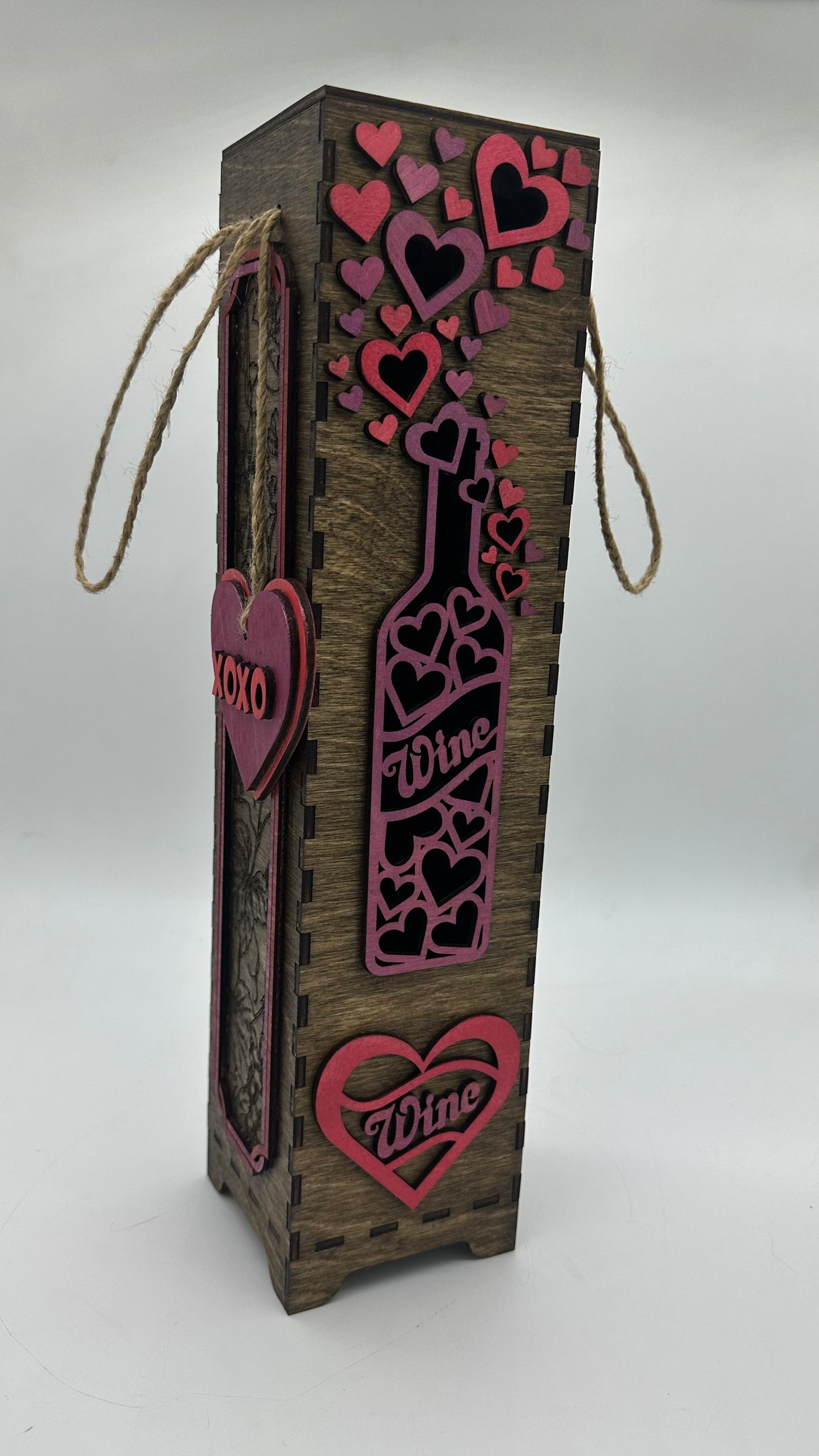 Original Heart Wood Wine box w/ Charm