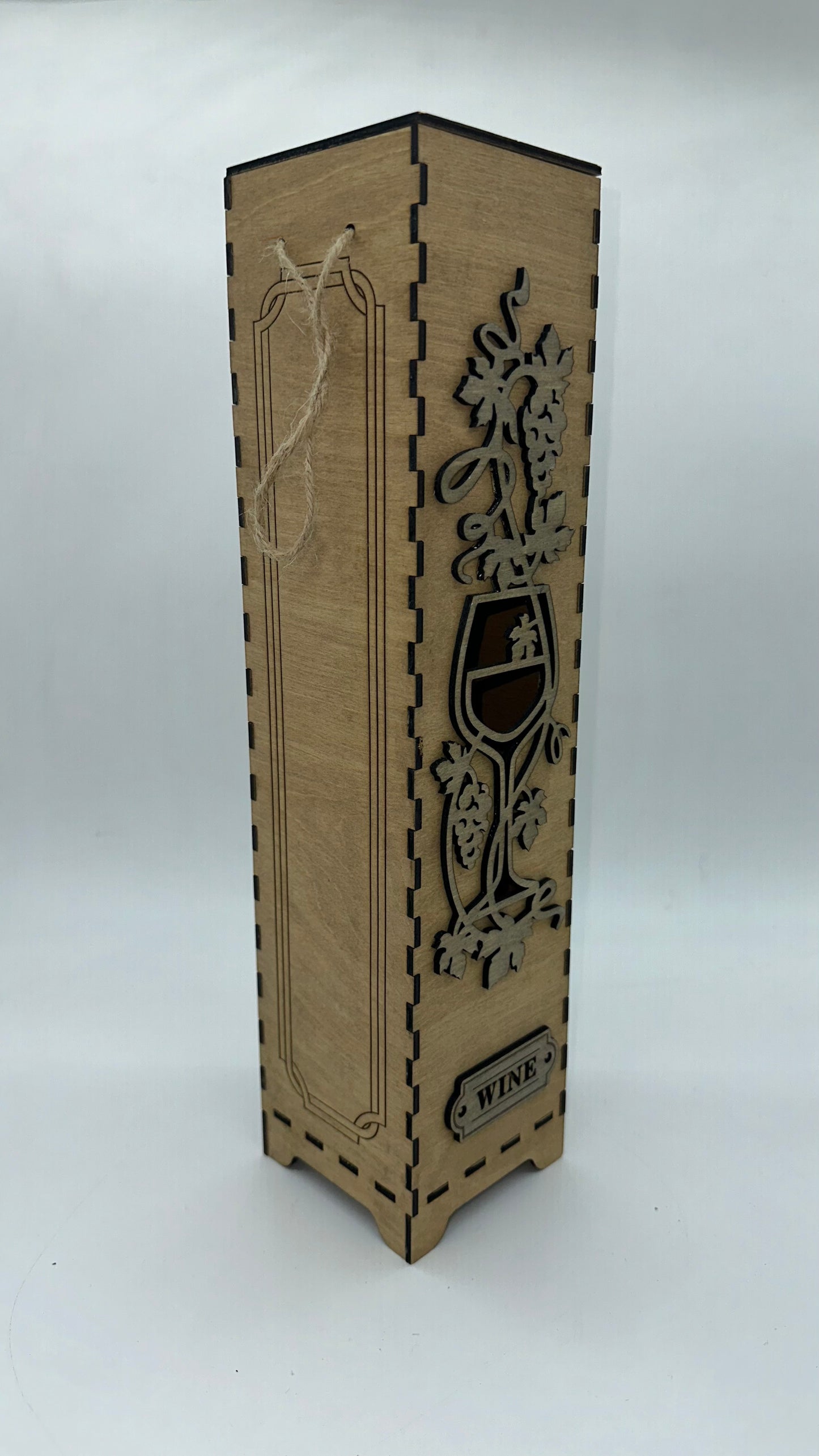 Wood Grape Wine Glass Wine Box