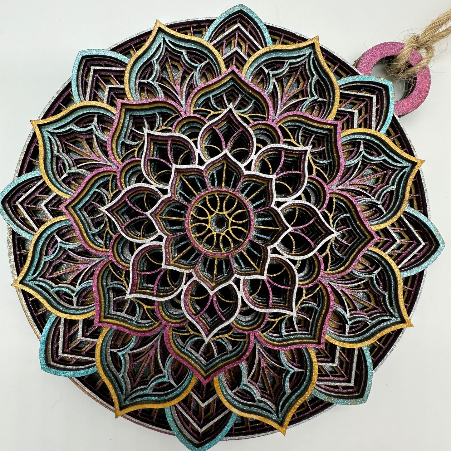 Wood Flower Mandala Ornament