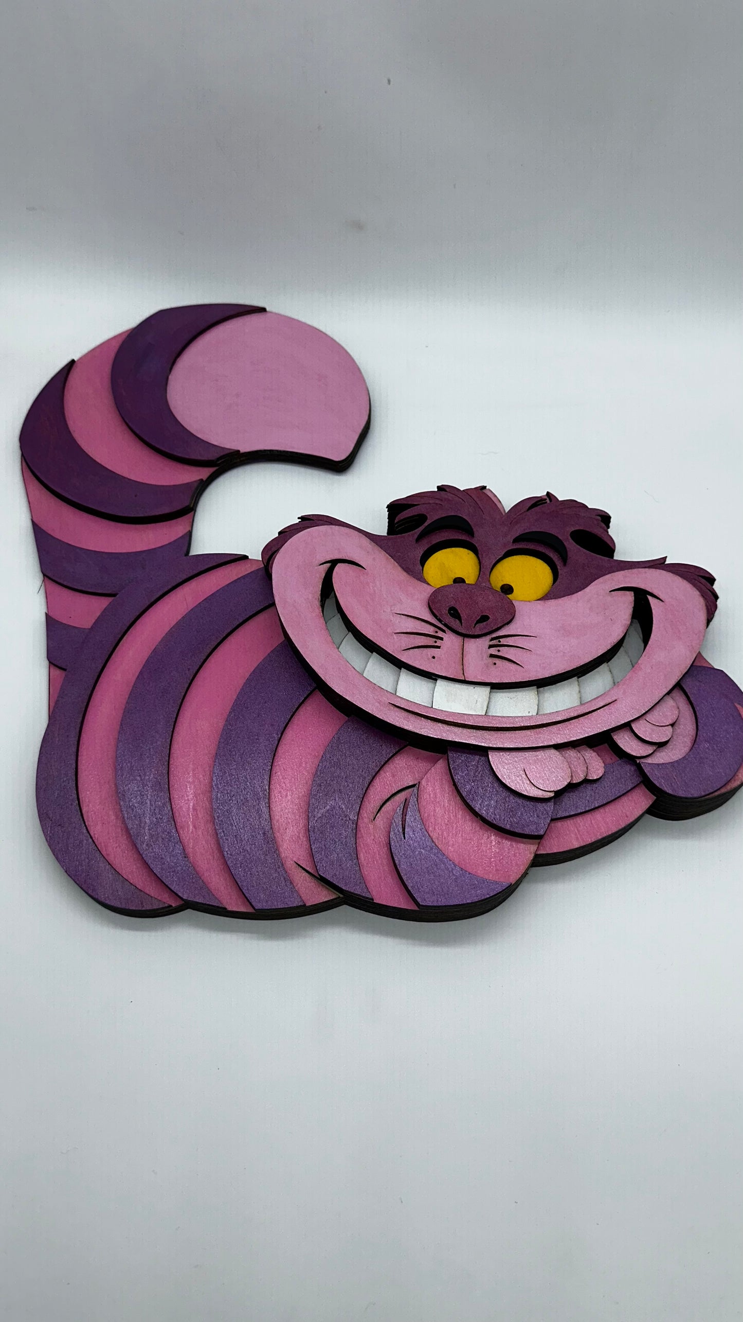 Wood Purple Striped Cat Original