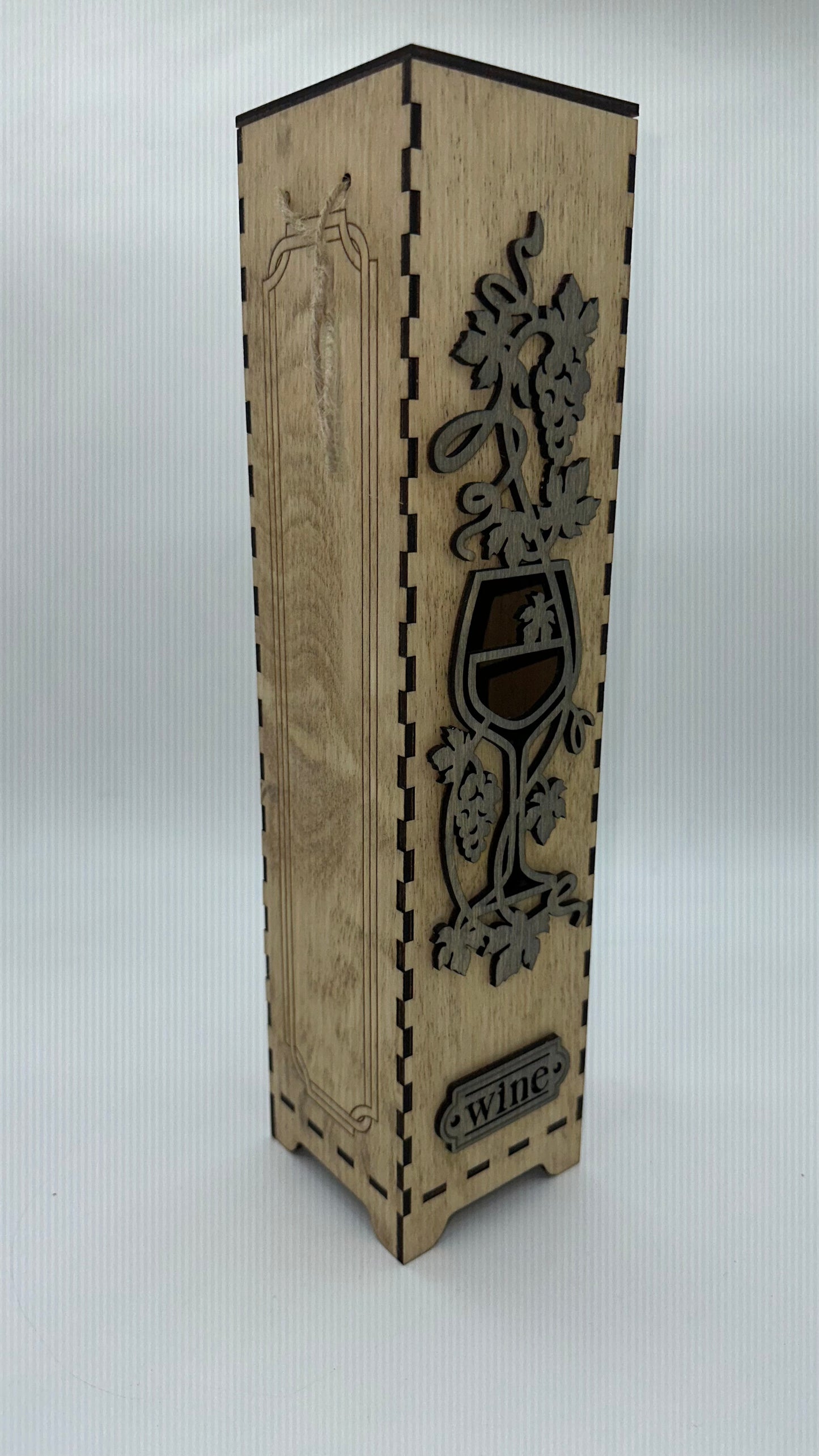 Wood Grape Wine Glass Wine Box