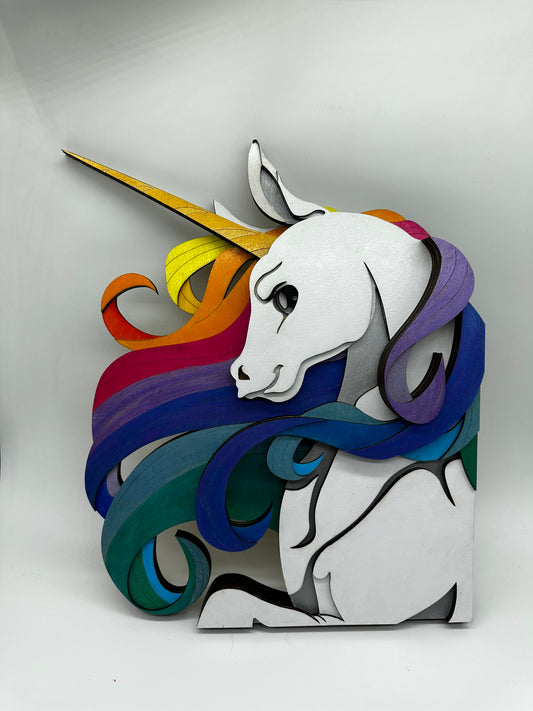 Original Wood Rainbow Unicorn