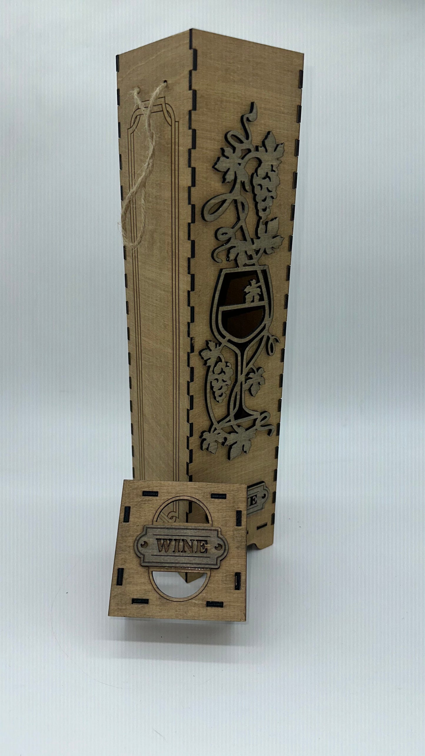 Wood Grape Wine Glass Wine Box