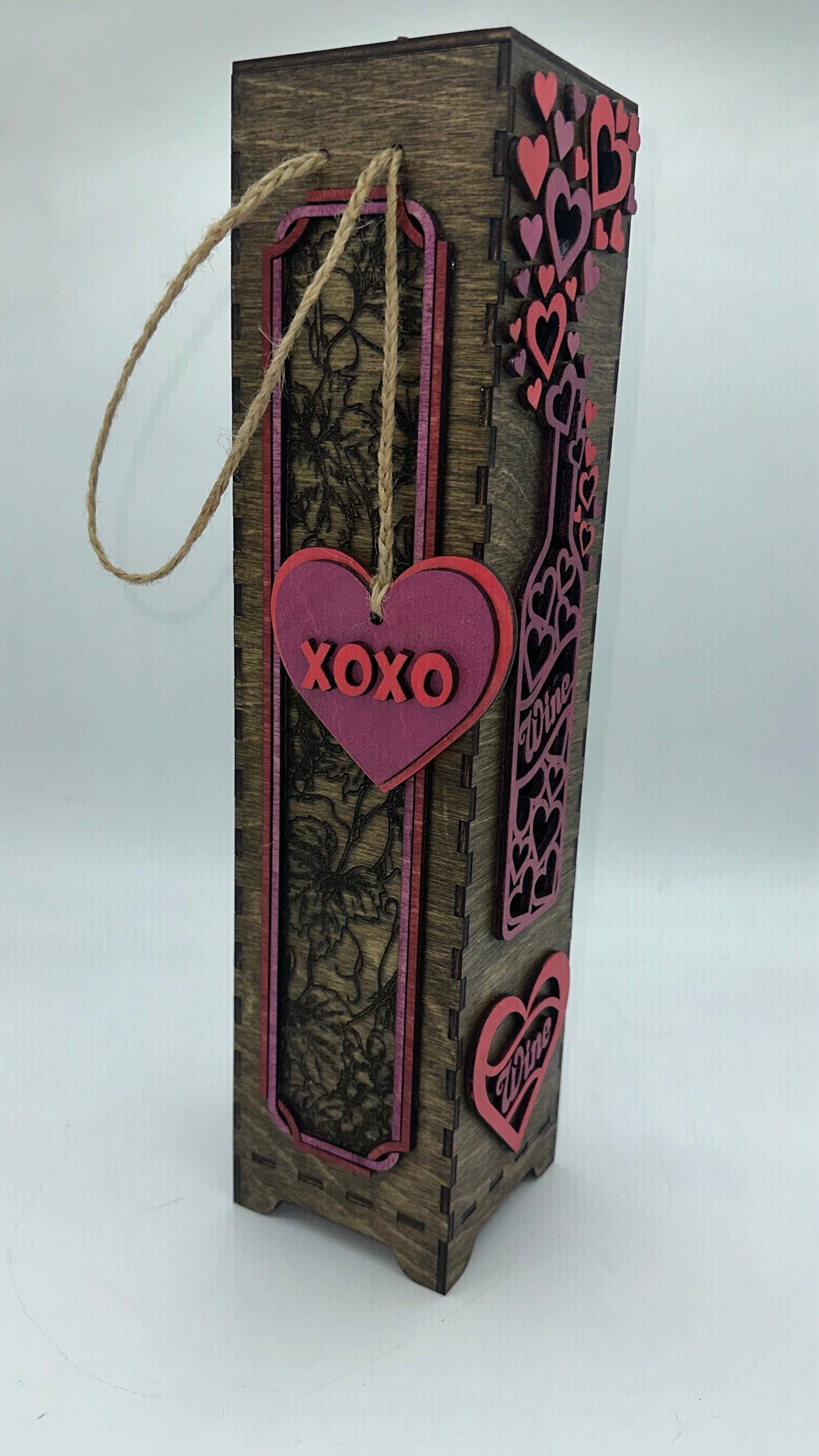 Original Heart Wood Wine box w/ Charm