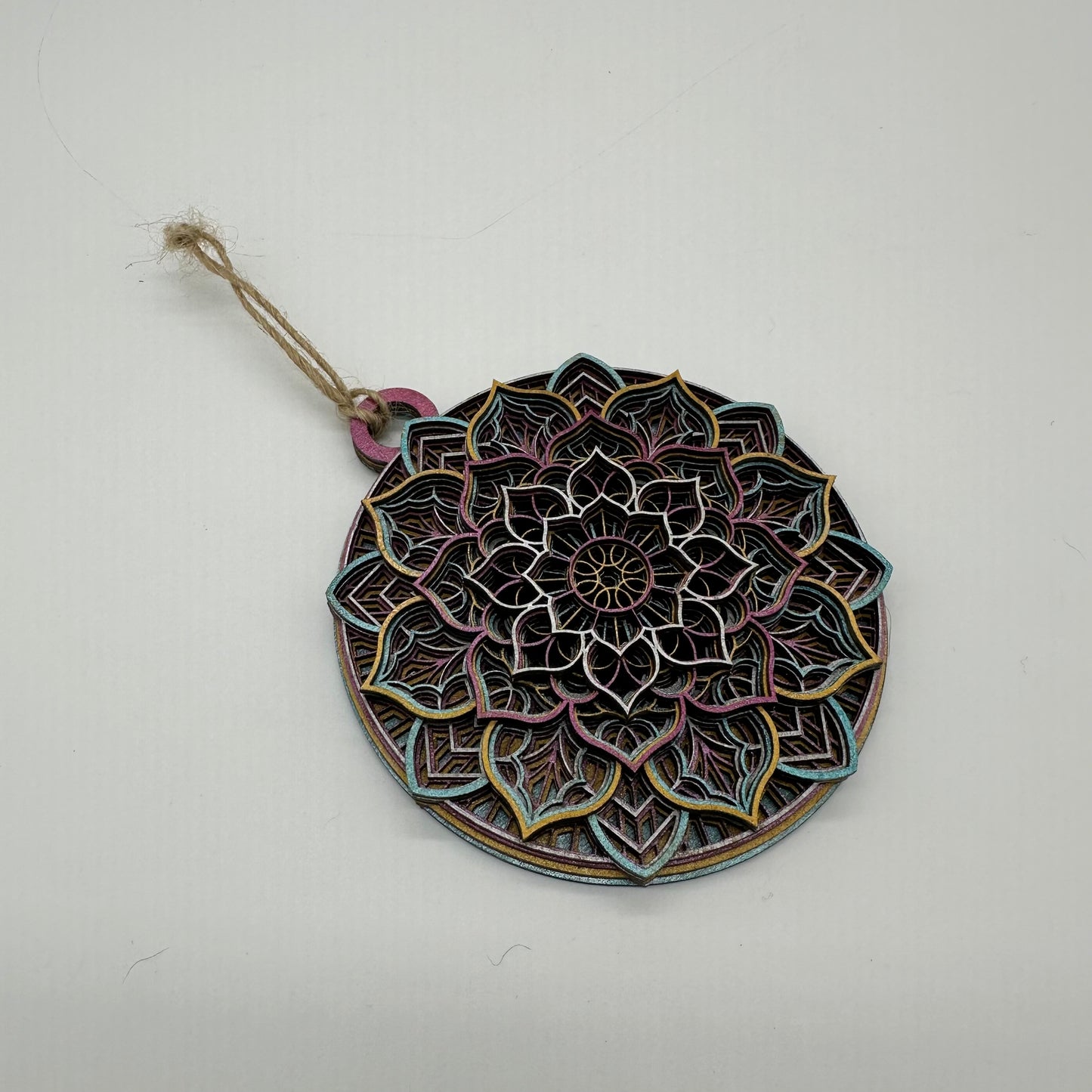 Wood Flower Mandala Ornament