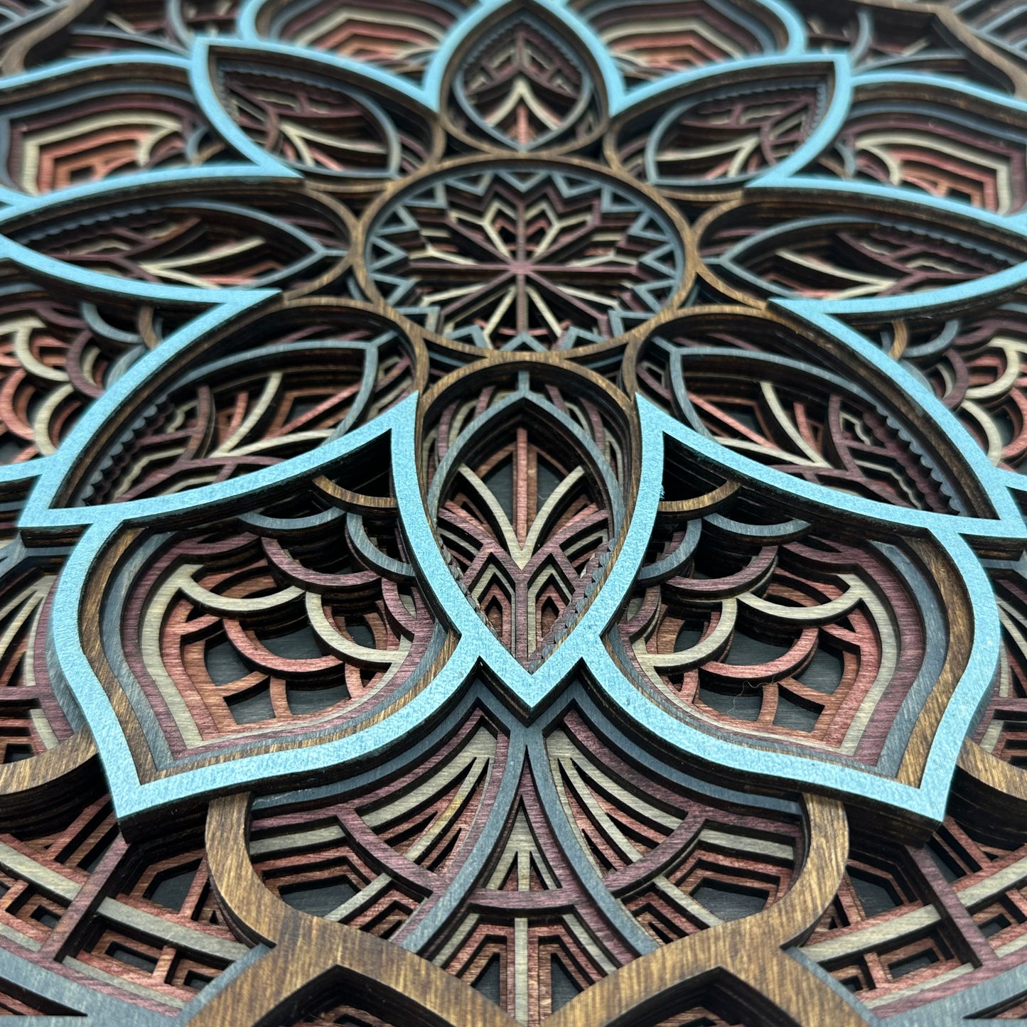 Wood Mandala Blue Quartz