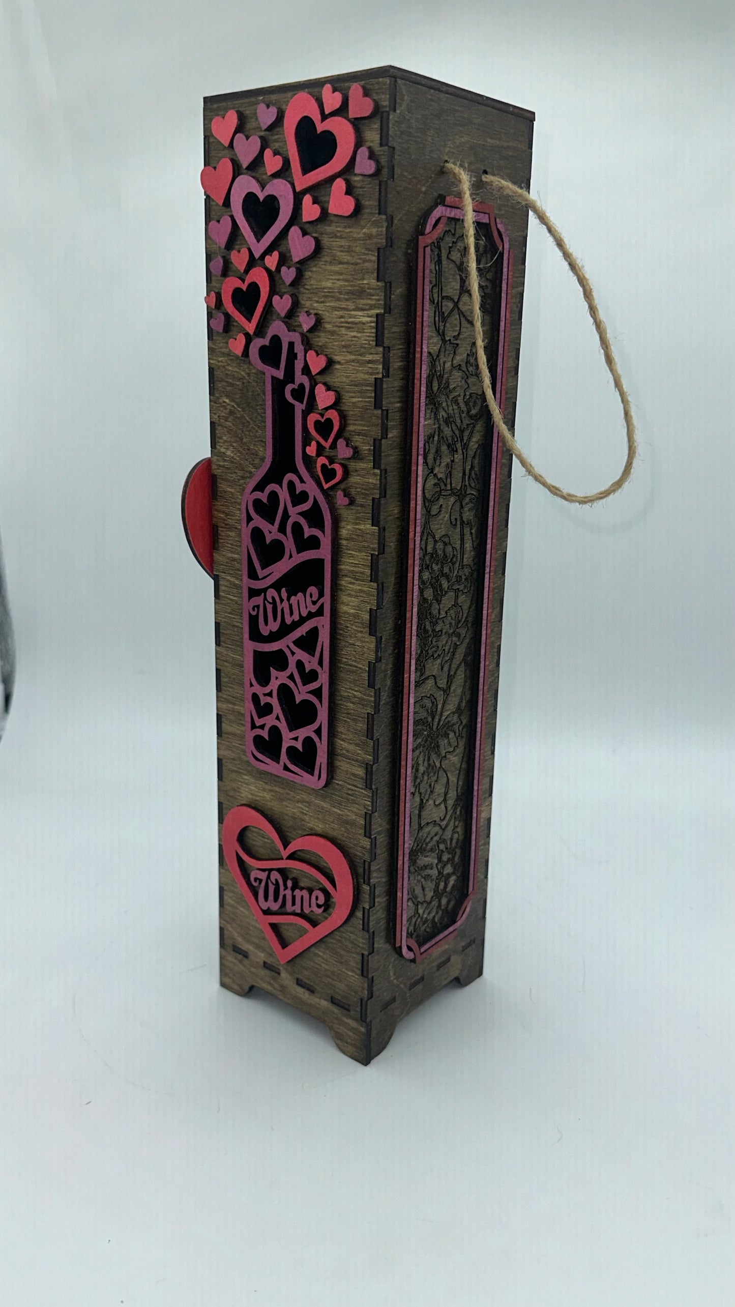 Original Heart Wood Wine box w/ Charm