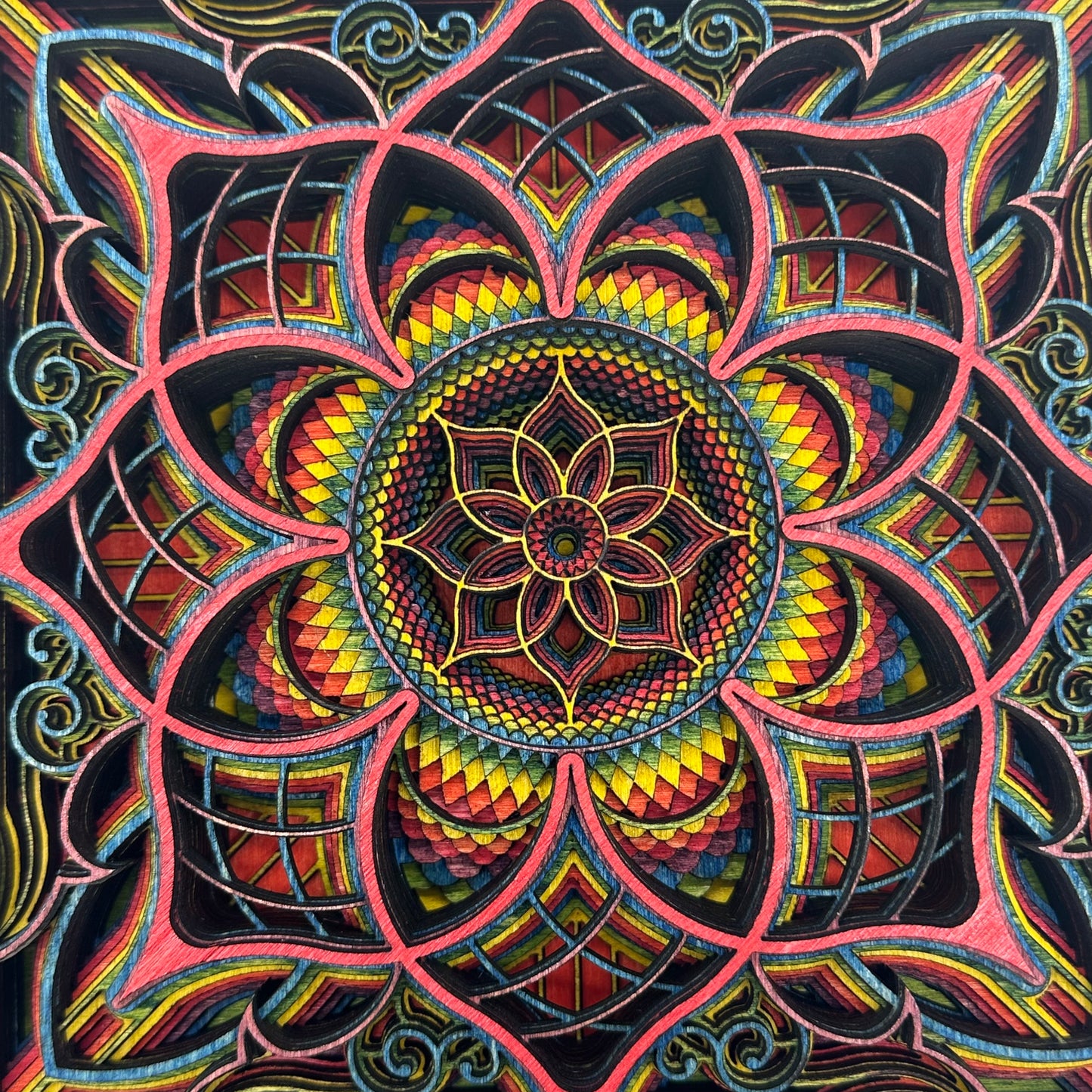 Wood Rainbow Mandala