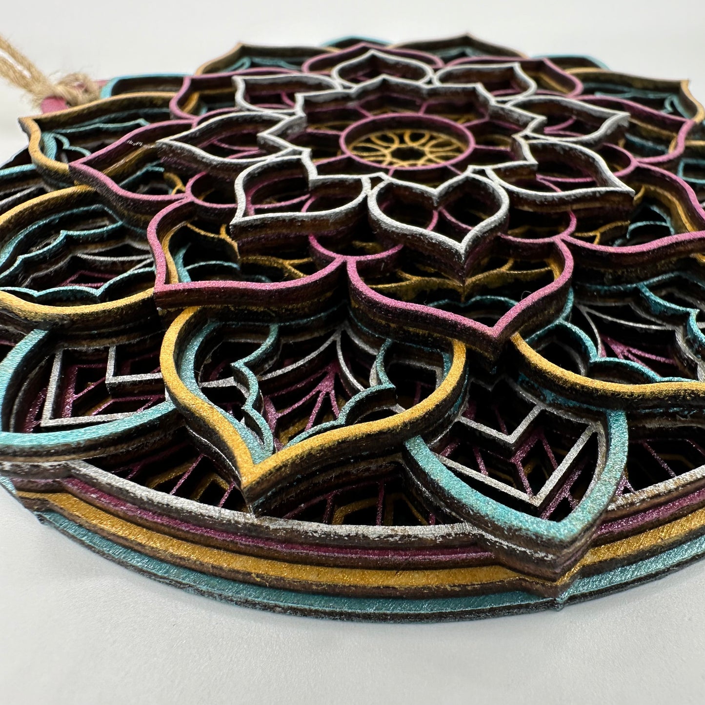 Wood Flower Mandala Ornament