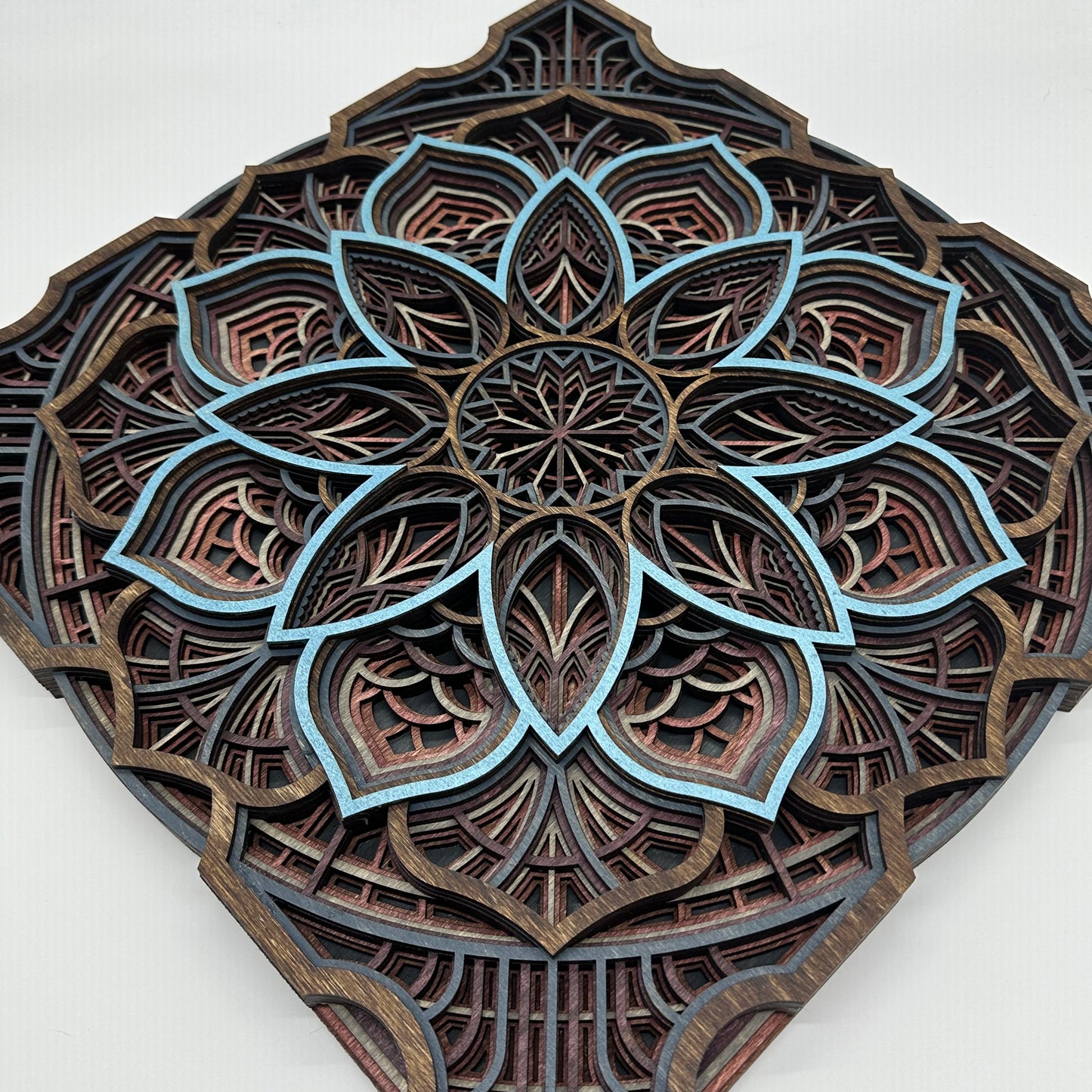 Wood Mandala Blue Quartz