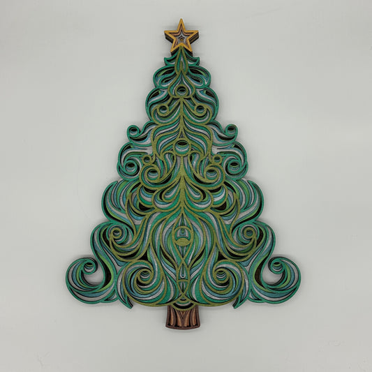 Wood Metallic Christmas Tree