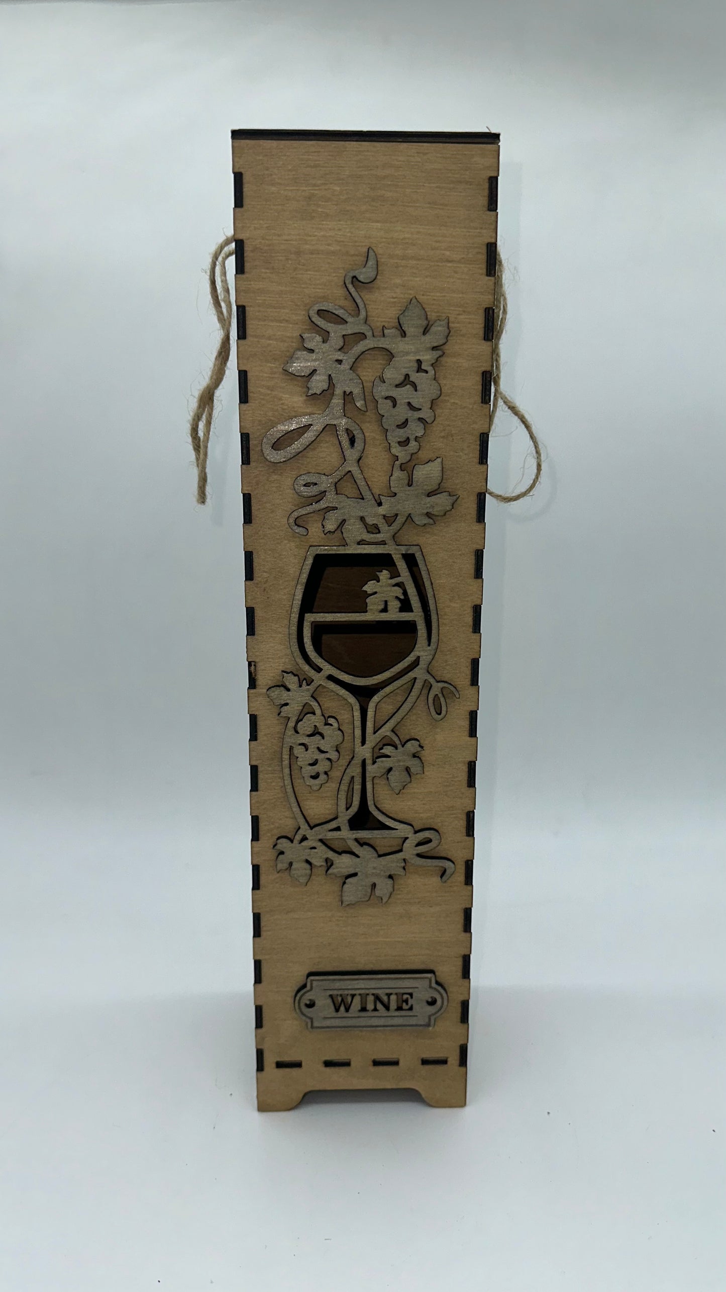 Wood Grape Wine Glass Wine Box