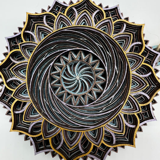 Wood Metallic Ornament Mandala