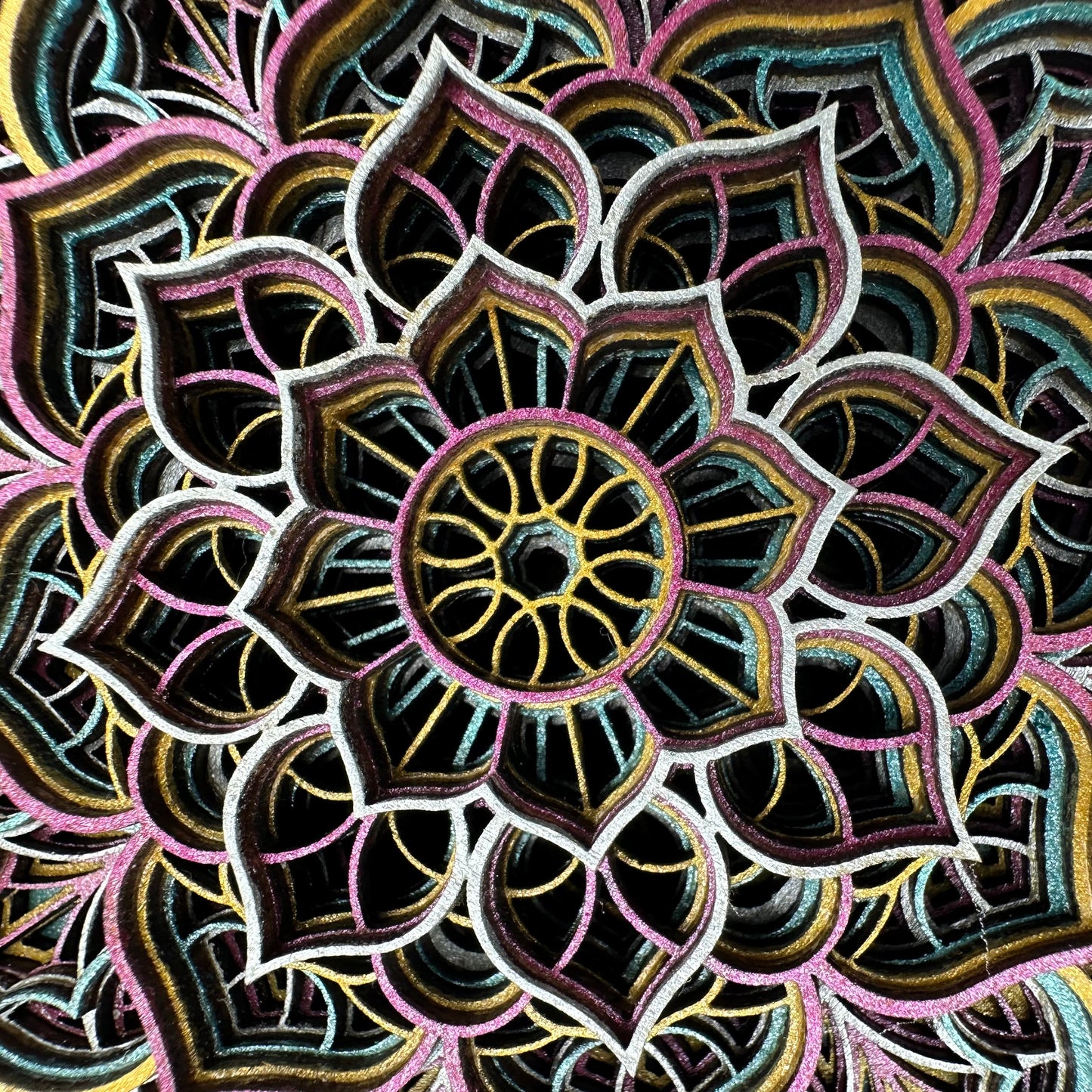 Wood Flower Mandala Ornament