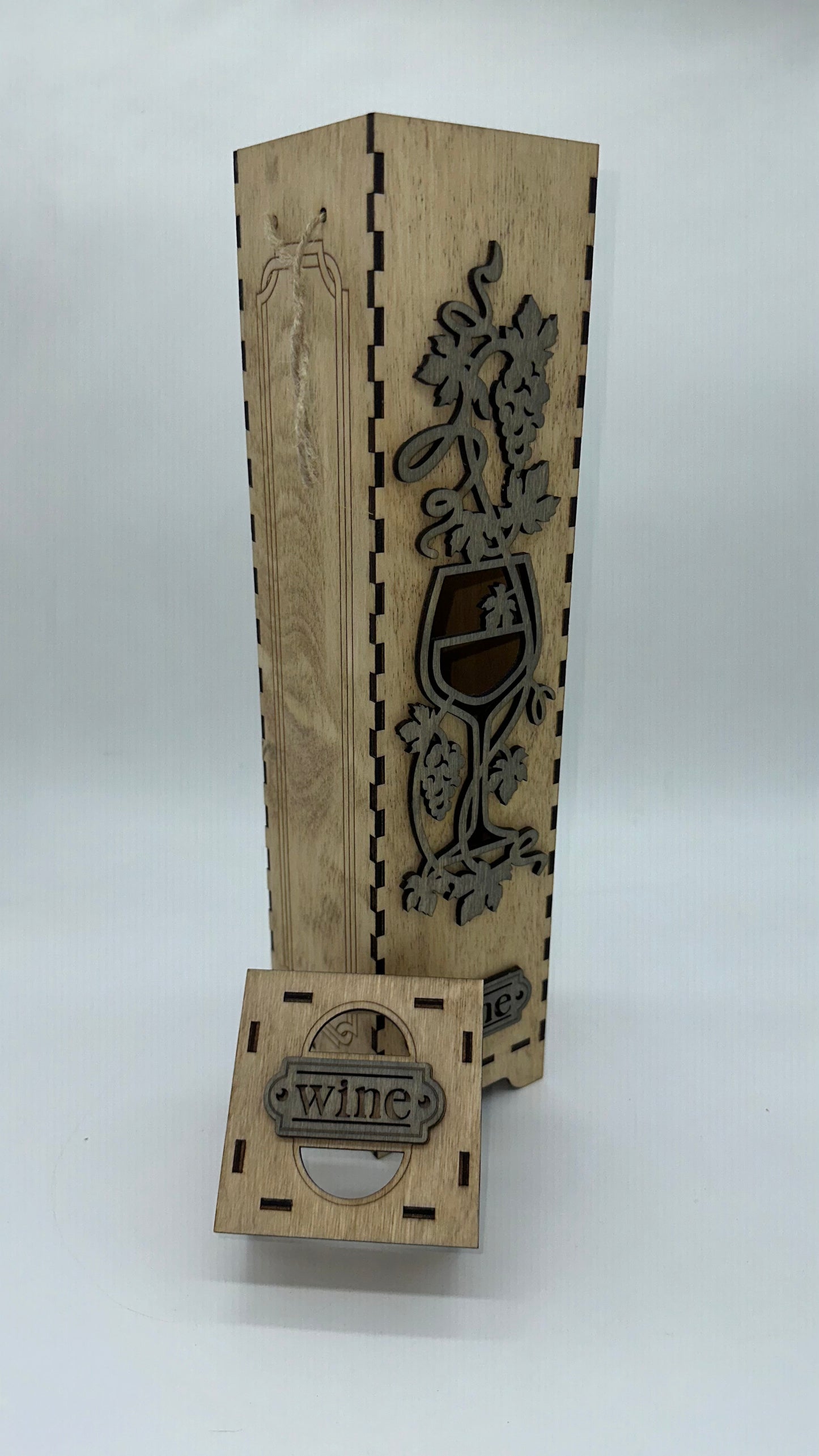 Wood Grape Wine Glass Wine Box