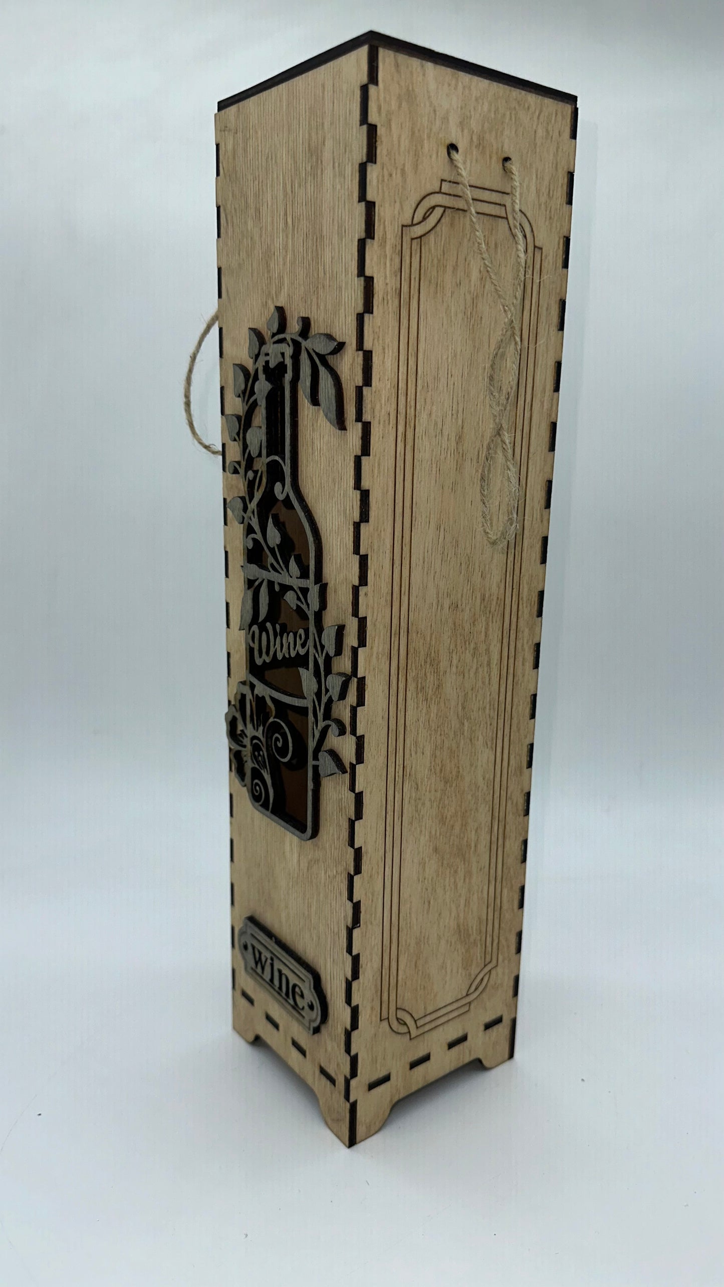 Wood Flower Vine Bottle Wine Box