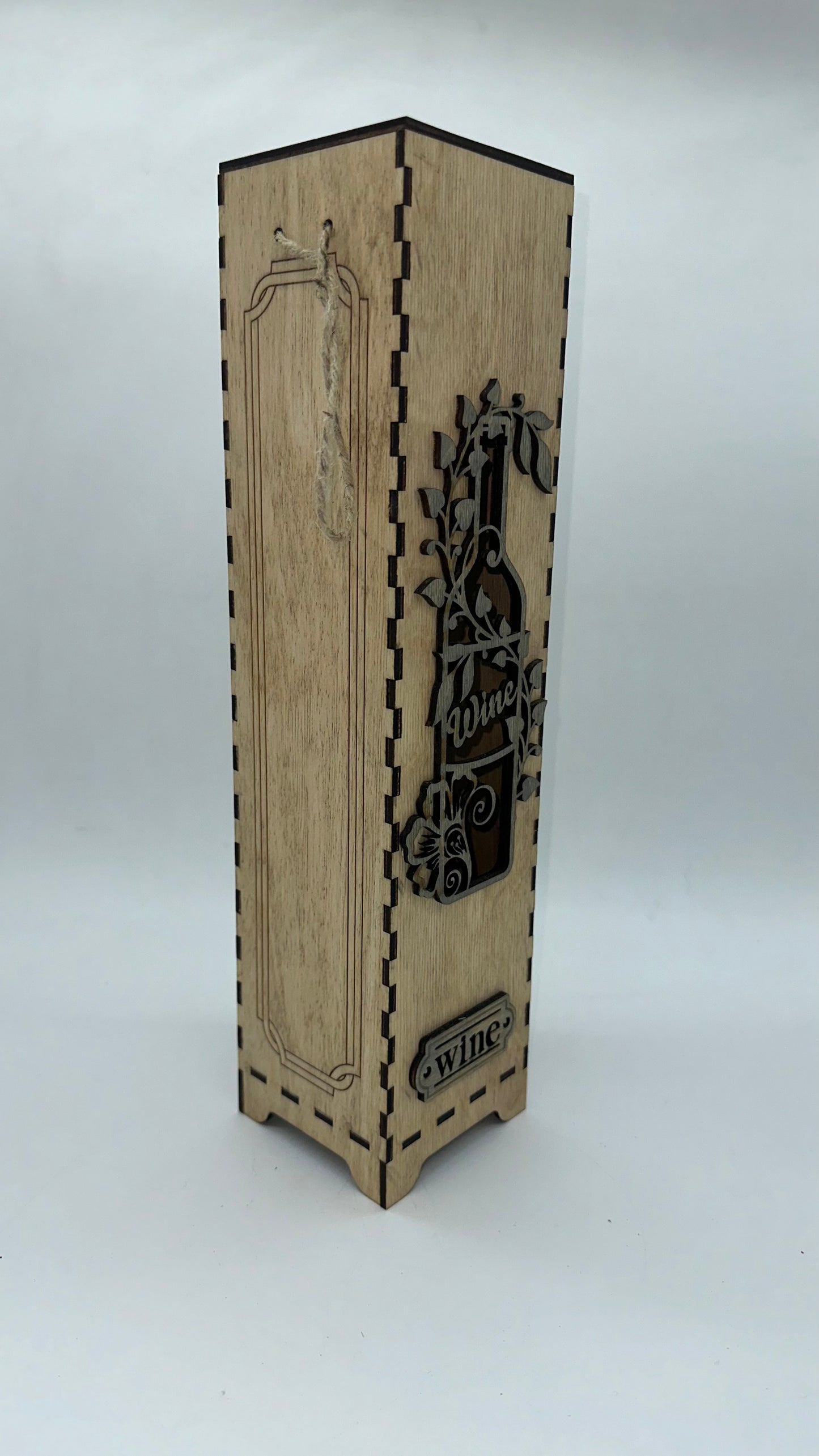 Wood Flower Vine Bottle Wine Box