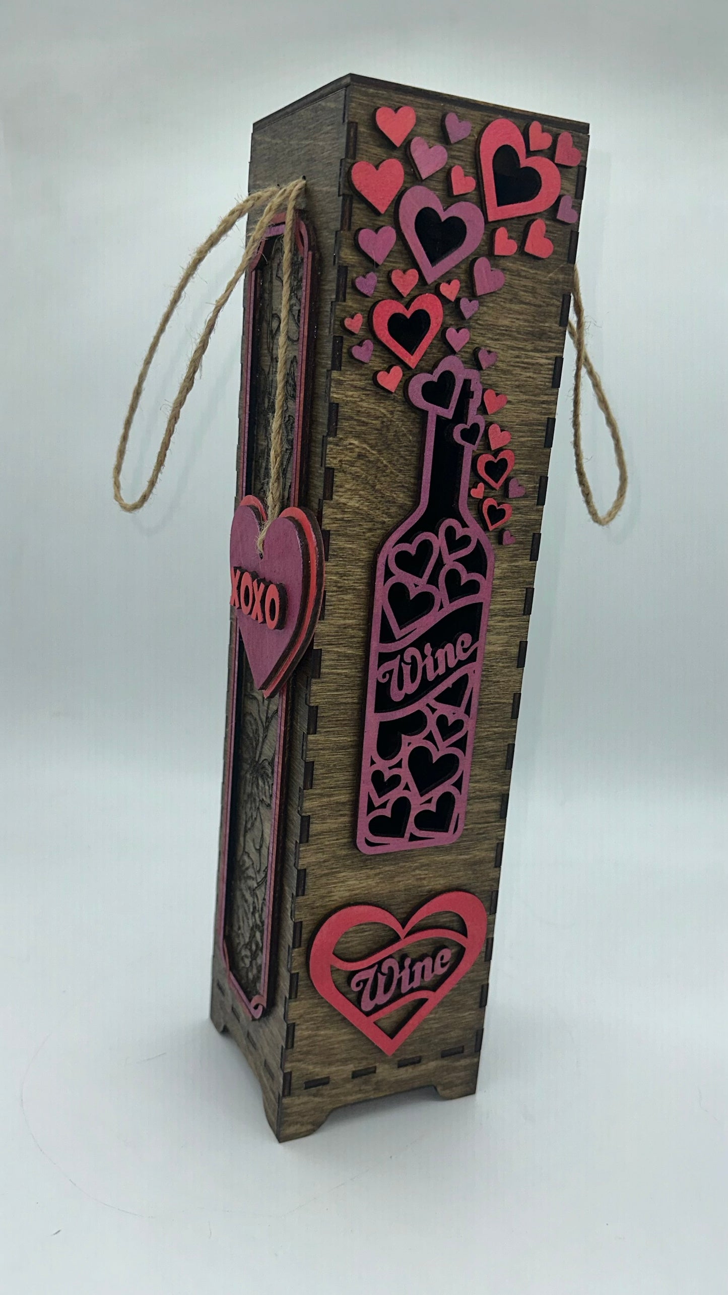 Original Heart Wood Wine box w/ Charm