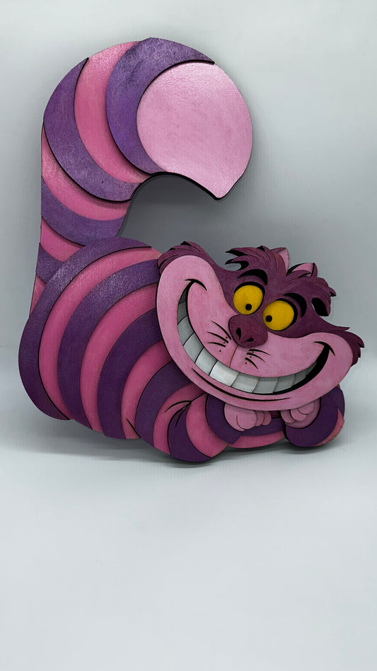 Wood Purple Striped Cat Original
