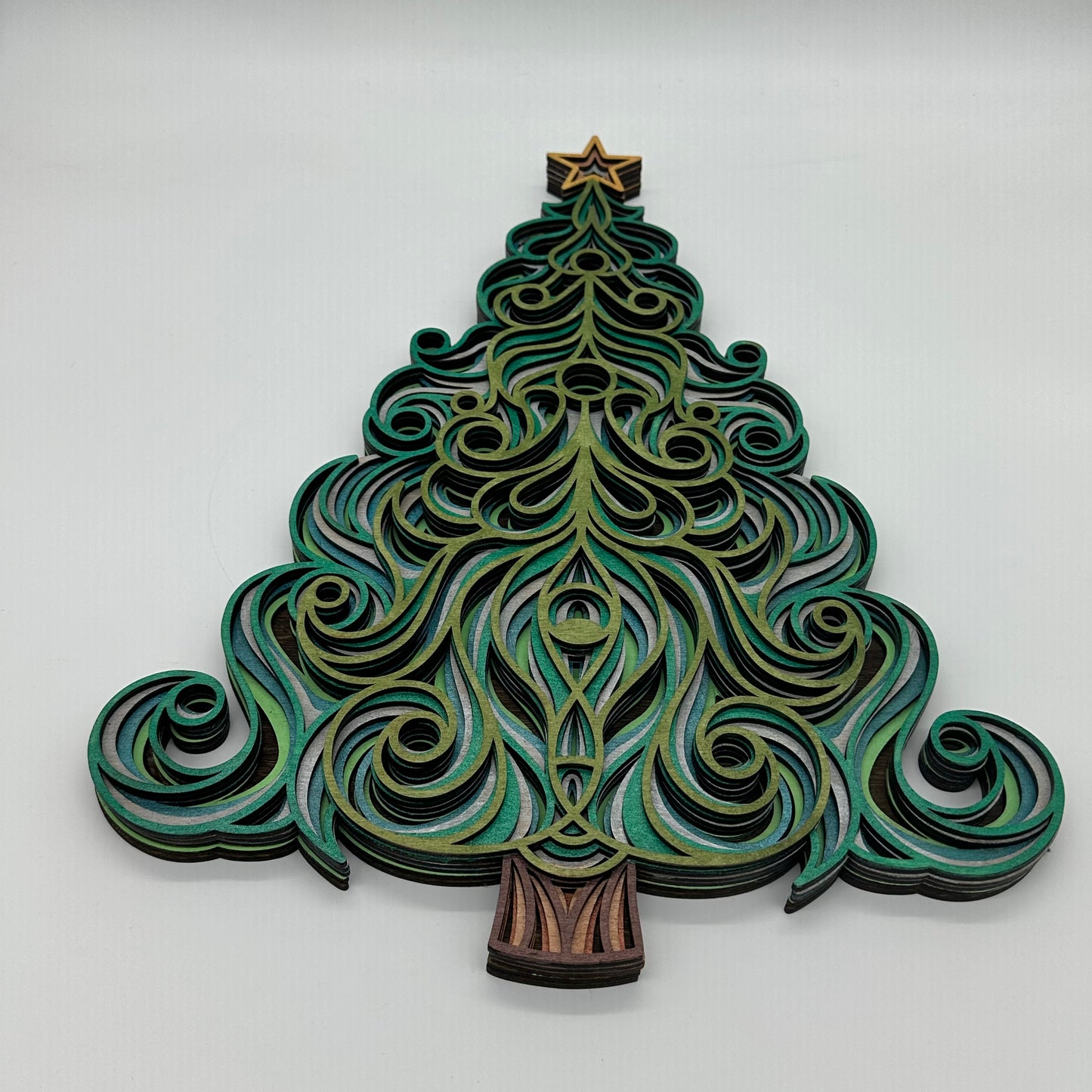 Wood Metallic Christmas Tree