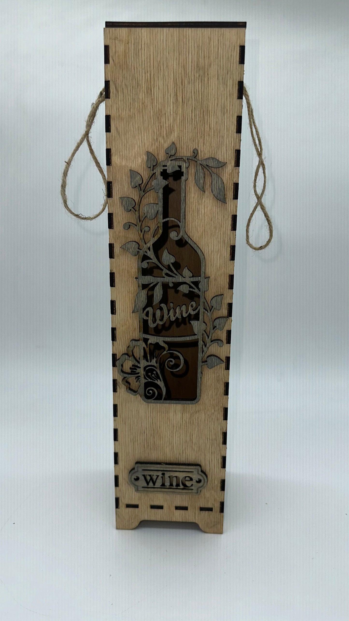 Wood Flower Vine Bottle Wine Box