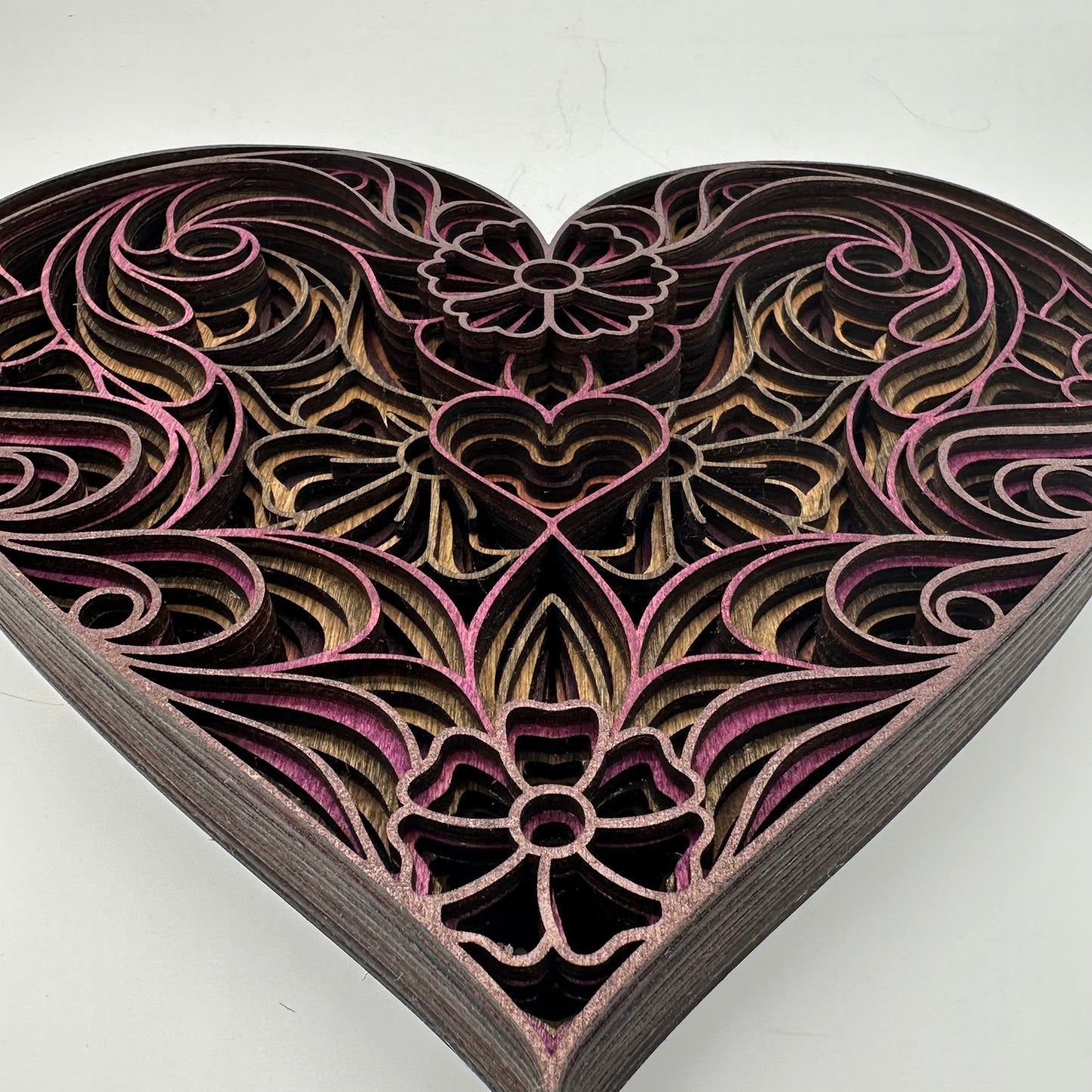 Wood Ribbon Heart