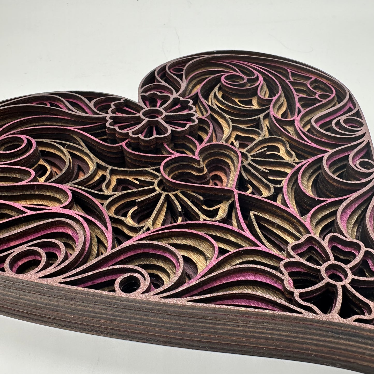 Wood Ribbon Heart